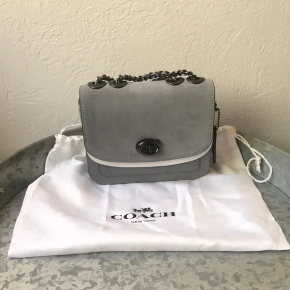 NWT Gray Coach Madison 16 Turnlock Mini Bag - Picture 1 of 10